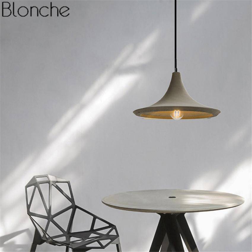 Suspension design vintage en ciment à LED - vue 3 sur 7