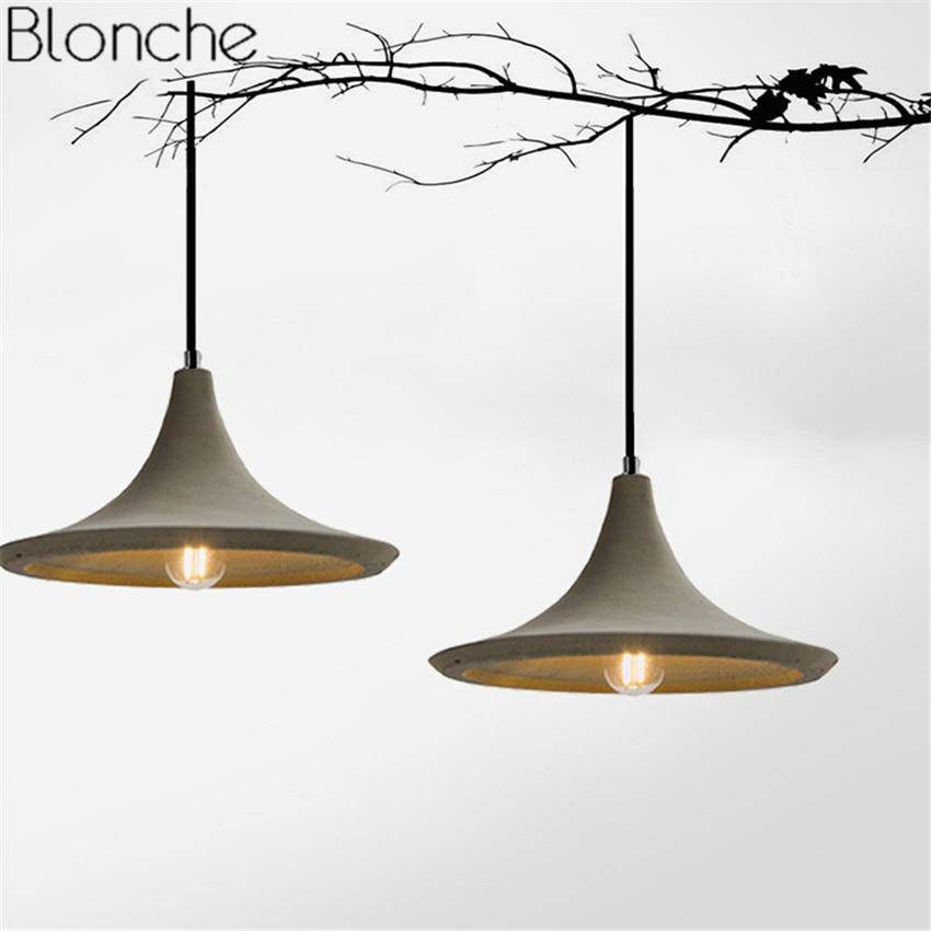 Suspension design vintage en ciment à LED - vue 4 sur 7