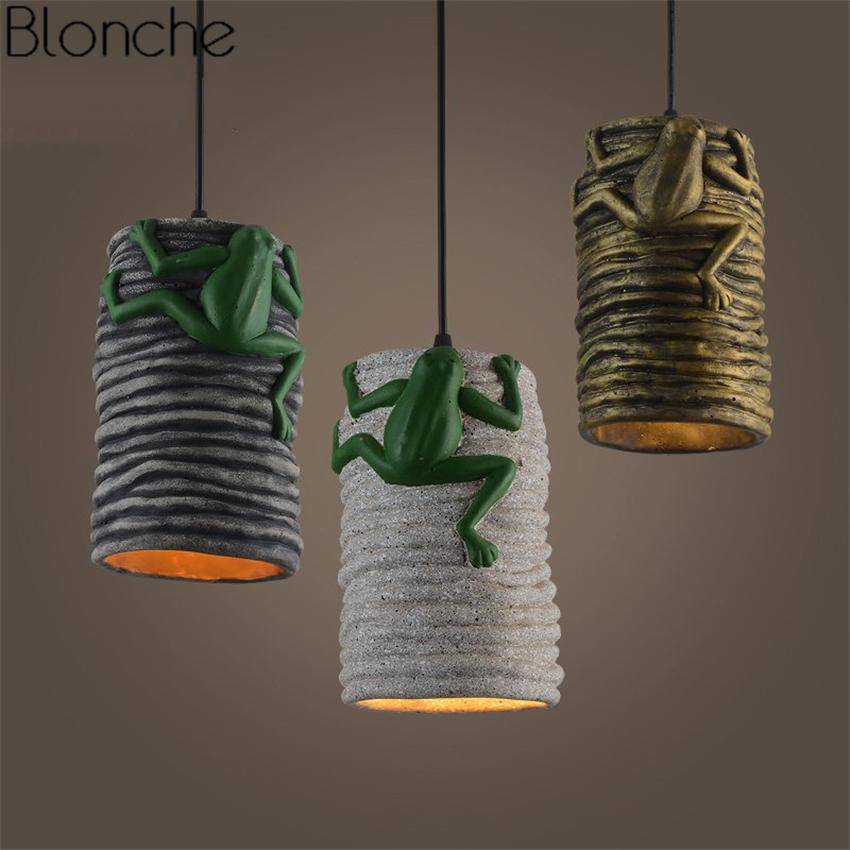 Suspension LED en ciment avec grenouille Frog - vue 2 sur 7