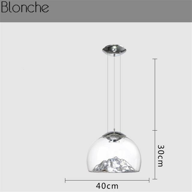 Suspension design à LED en verre Iceberg (or ou argent)