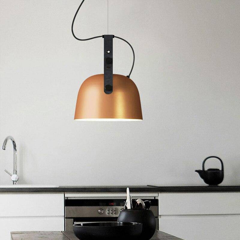 Suspension design LED avec abat-jour en métal arrondi Loft - vue 6 sur 11