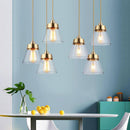 Suspension design à LED avec abat-jour en verre et doré Light Loft