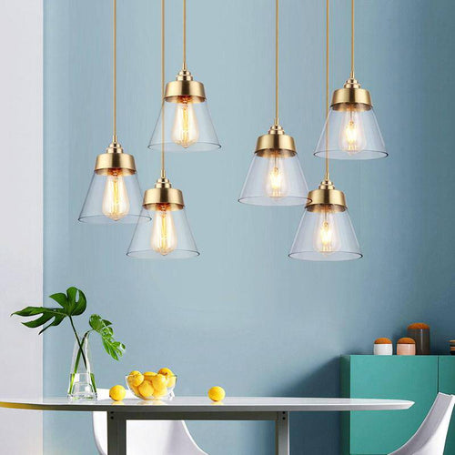 Suspension design à LED avec abat-jour en verre et doré Light Loft - vue 4 sur 6