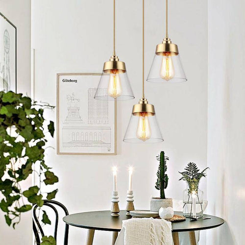 Suspension design à LED avec abat-jour en verre et doré Light Loft - vue 2 sur 6