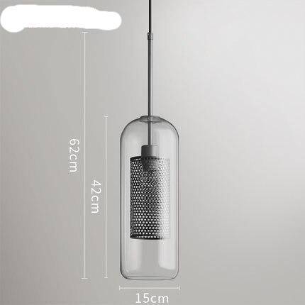 Suspension design LED avec abat-jour industriel et boule en verre Loft