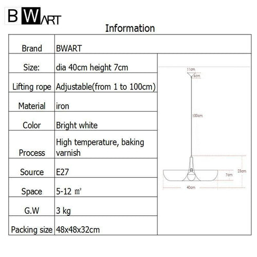 Suspension LED design arrondie Country Bwart - vue 7 sur 6
