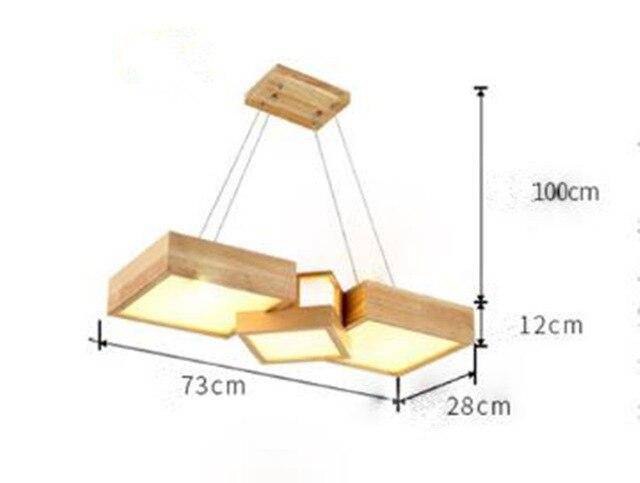 Lustre LED carrés en bois design style japonais - vue 6 sur 9