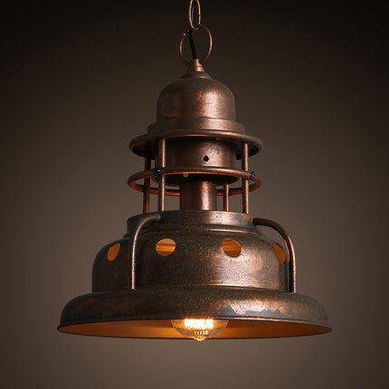 Suspension industrielle LED avec abat-jour cuivré - vue 2 sur 5