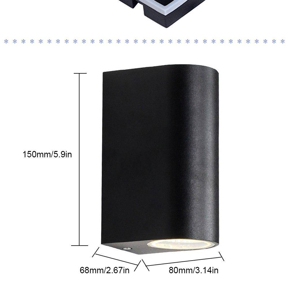 Applique extérieur LED design arrondi en aluminium noir - vue 4 sur 4