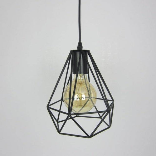 Suspension cage diamant vintage rose ou noir - vue 6 sur 7