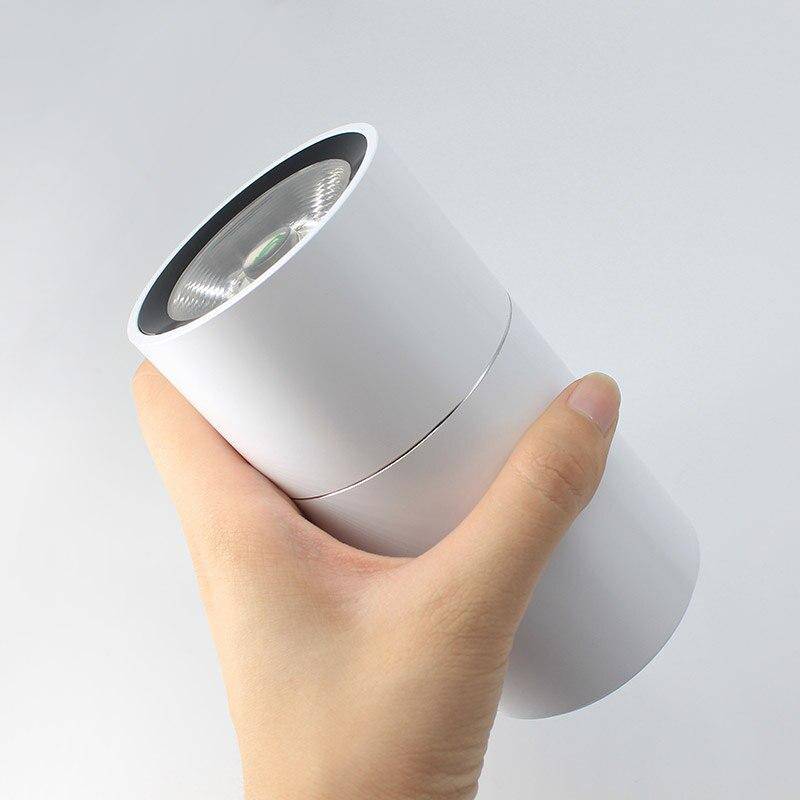 Spot moderne LED rond avec trait fin argenté Loft - vue 4 sur 4