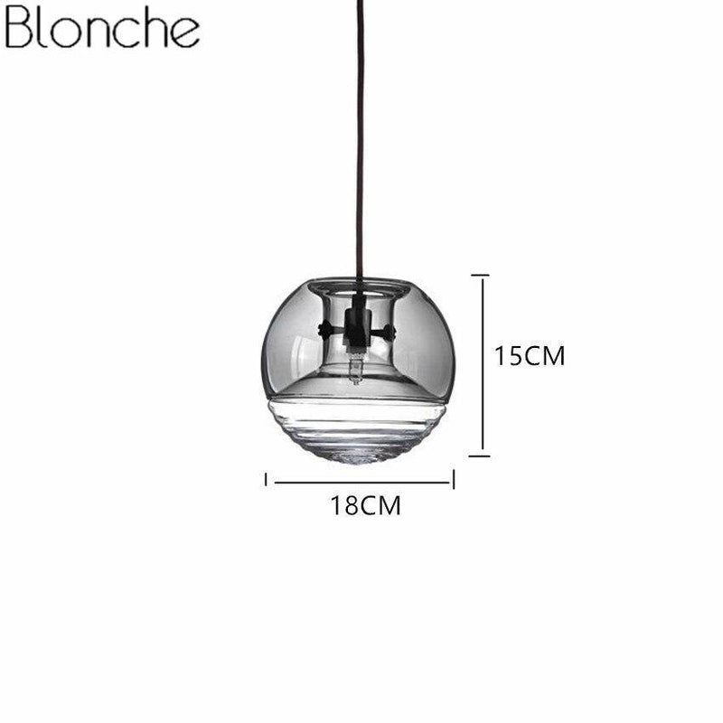 Suspension design boule en verre fumé Flask