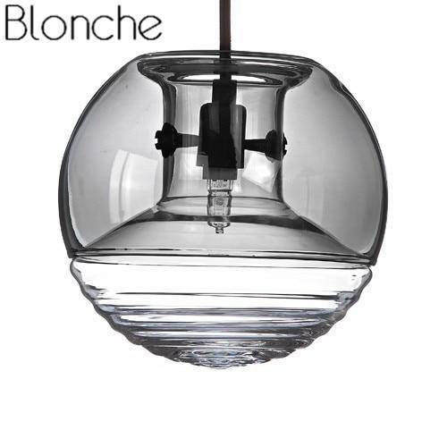 Suspension design boule en verre fumé Flask
