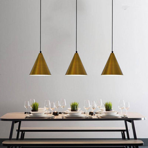 Suspension design doré en forme de cône Luxe - vue 3 sur 6