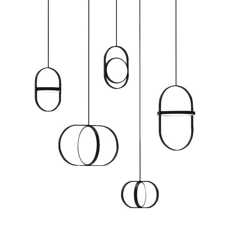 Suspension design lampe ronde ajustable encerclée Line - vue 2 sur 12