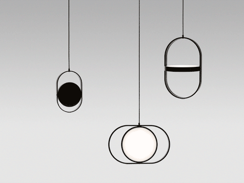 Suspension design lampe ronde ajustable encerclée Line - vue 5 sur 12