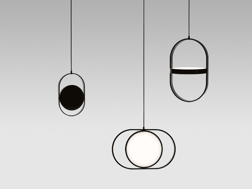 Suspension design lampe ronde ajustable encerclée Line - vue 4 sur 12