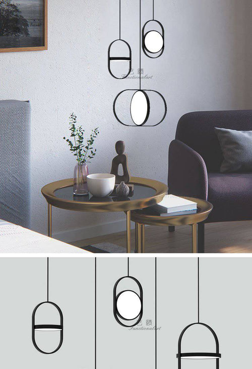 Suspension design lampe ronde ajustable encerclée Line - vue 9 sur 12