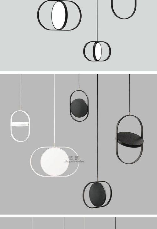 Suspension design lampe ronde ajustable encerclée Line - vue 12 sur 12
