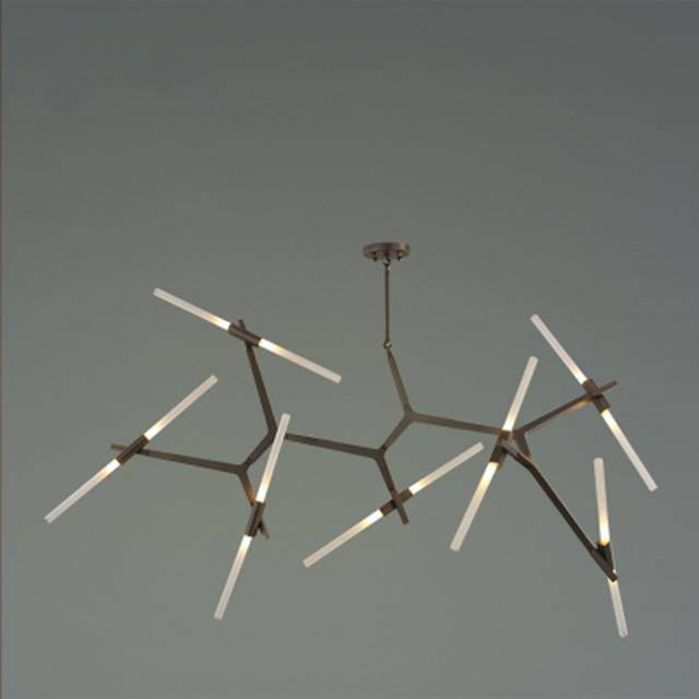 Lustre design scandinave avec plusieurs branches en tube - vue 9 sur 14