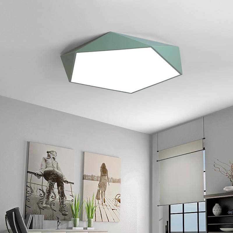 Plafonnier design LED géométrique de couleur