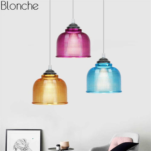 Suspension LED en verre design avec intérieur coloré - vue 5 sur 11