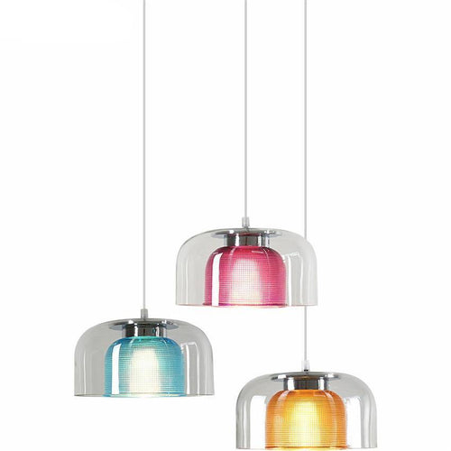 Suspension LED en verre design avec intérieur coloré - vue 6 sur 11