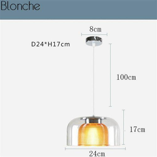 Suspension LED en verre design avec intérieur coloré - vue 10 sur 11