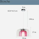 Suspension LED en verre design avec intérieur coloré