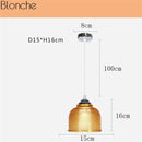 Suspension LED en verre design avec intérieur coloré