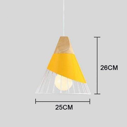 Suspension conique cage en métal et support en bois - vue 10 sur 10