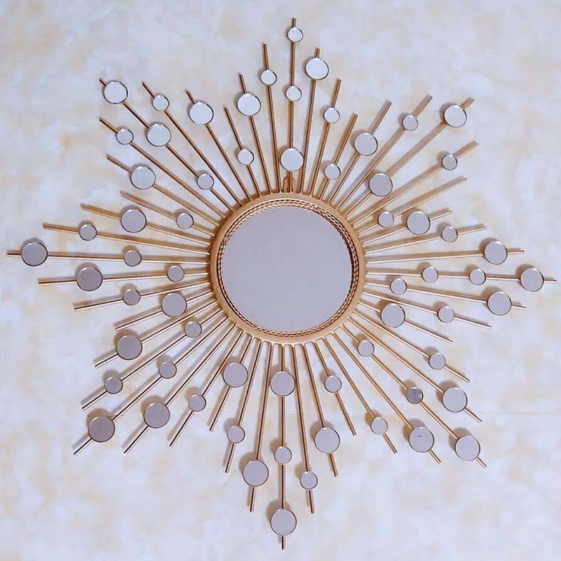 Grand miroir mural décoratif soleil rond Sun - vue 5 sur 6