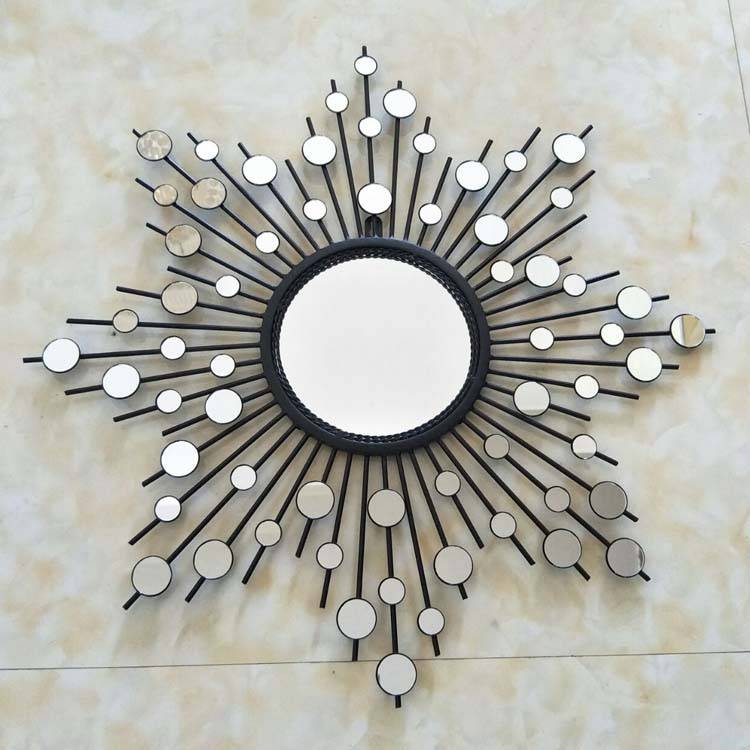 Grand miroir mural décoratif soleil rond Sun - vue 3 sur 6