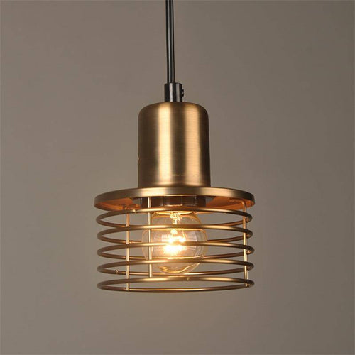 Suspension dorée cage en spirale Loft Retro - vue 3 sur 3