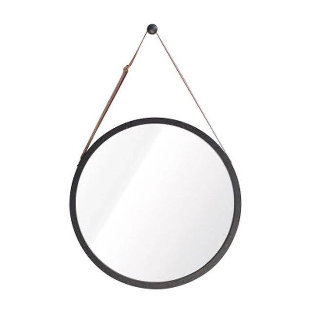 Miroir mural rond suspendu avec cadre Hotel