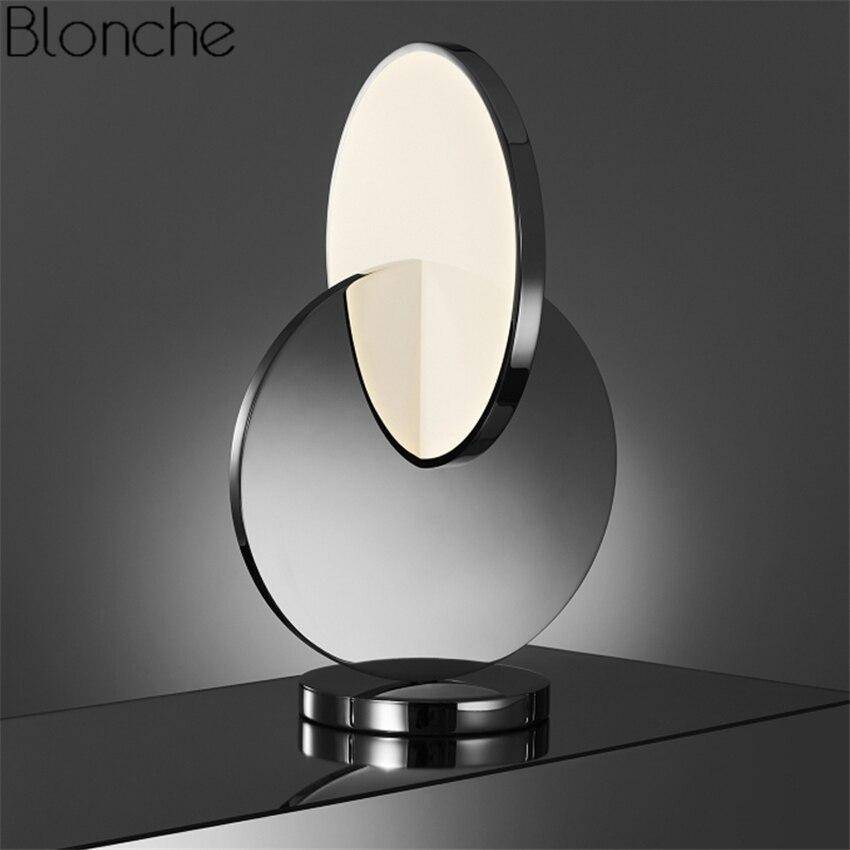 Lampe à poser design LED avec double disque argenté Lee - vue 4 sur 6
