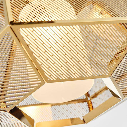 Suspension LED forme géométrique dorée Modern - vue 10 sur 9