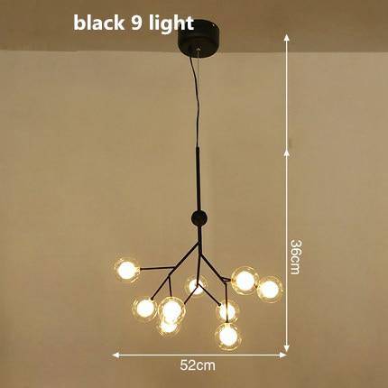 Lustre LED design arbre à branche et boules en verre - vue 13 sur 27