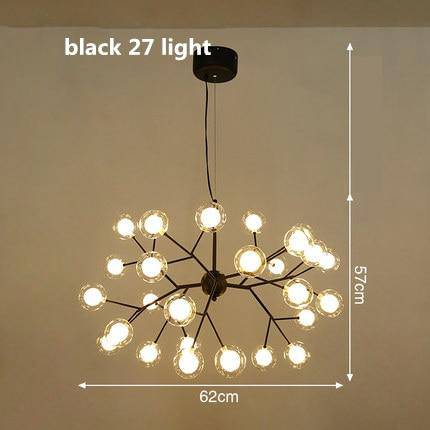 Lustre LED design arbre à branche et boules en verre - vue 11 sur 27