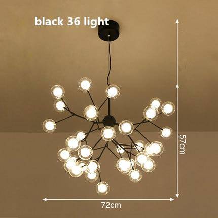 Lustre LED design arbre à branche et boules en verre - vue 5 sur 27