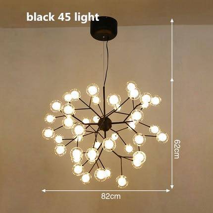 Lustre LED design arbre à branche et boules en verre - vue 6 sur 27