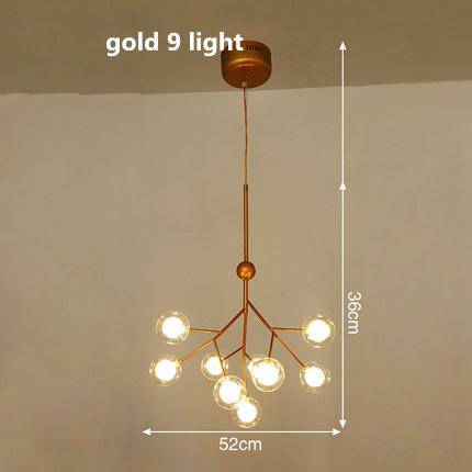 Lustre LED design arbre à branche et boules en verre - vue 21 sur 27