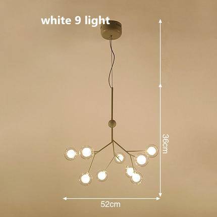 Lustre LED design arbre à branche et boules en verre - vue 8 sur 27