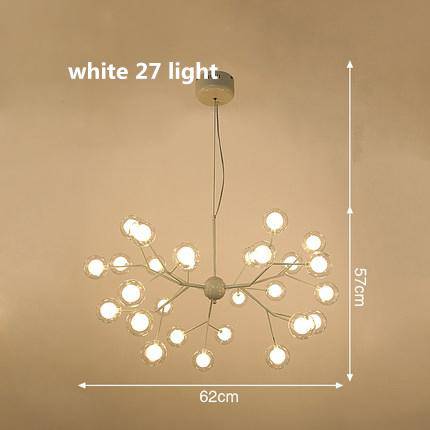 Lustre LED design arbre à branche et boules en verre - vue 9 sur 27