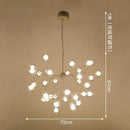 Lustre LED design arbre à branche et boules en verre