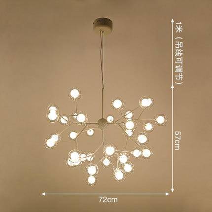 Lustre LED design arbre à branche et boules en verre - vue 10 sur 27