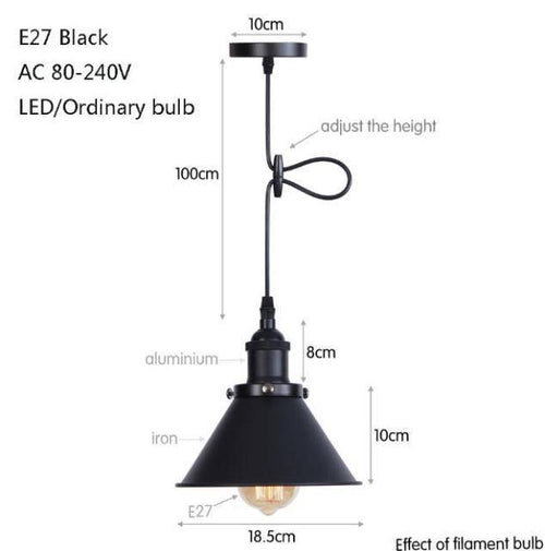 Suspension design à LED avec abat-jour en métal coloré Loft Industriel - vue 13 sur 14