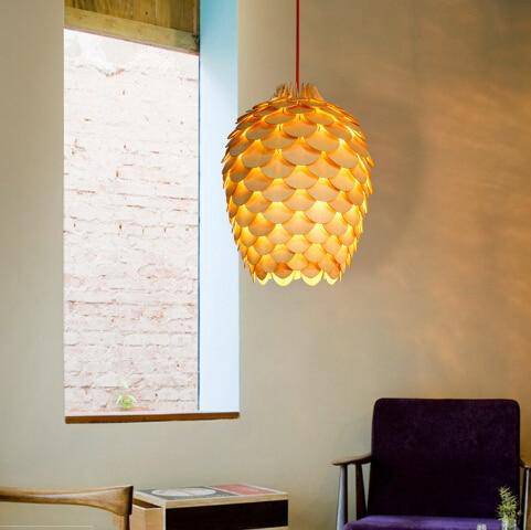 Suspension design en bois fleur avec pétales Chiba - vue 5 sur 6