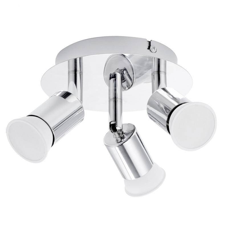 Plafonnier à 3 spots LED chromé moderne