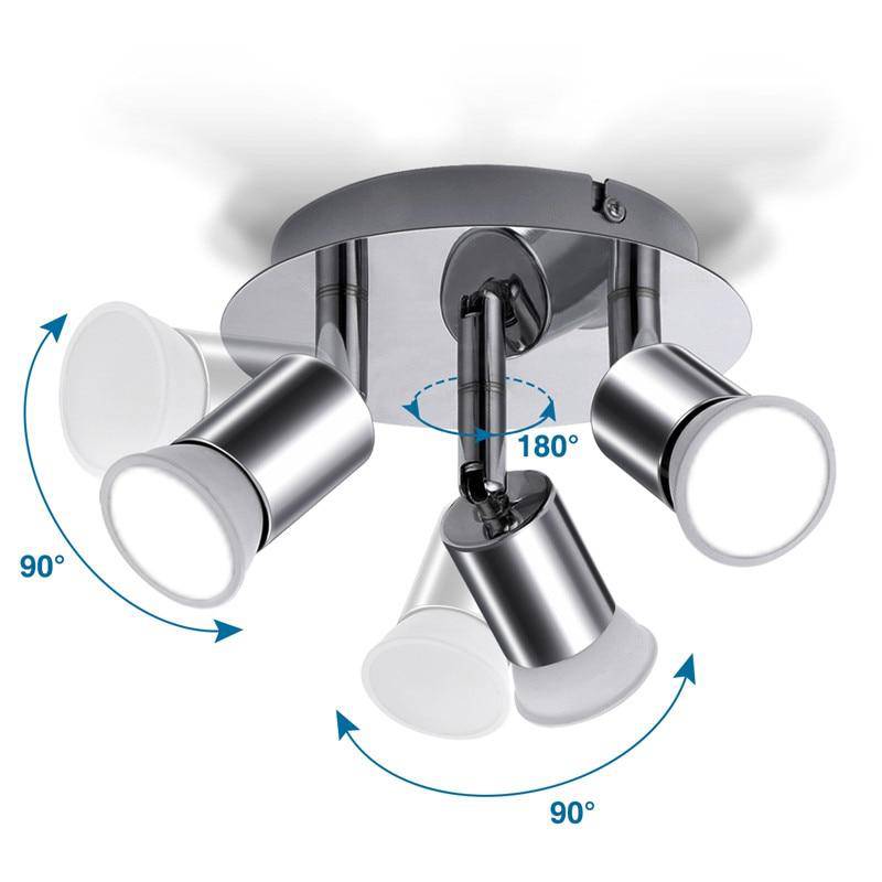 Plafonnier à 3 spots LED chromé moderne - vue 8 sur 10